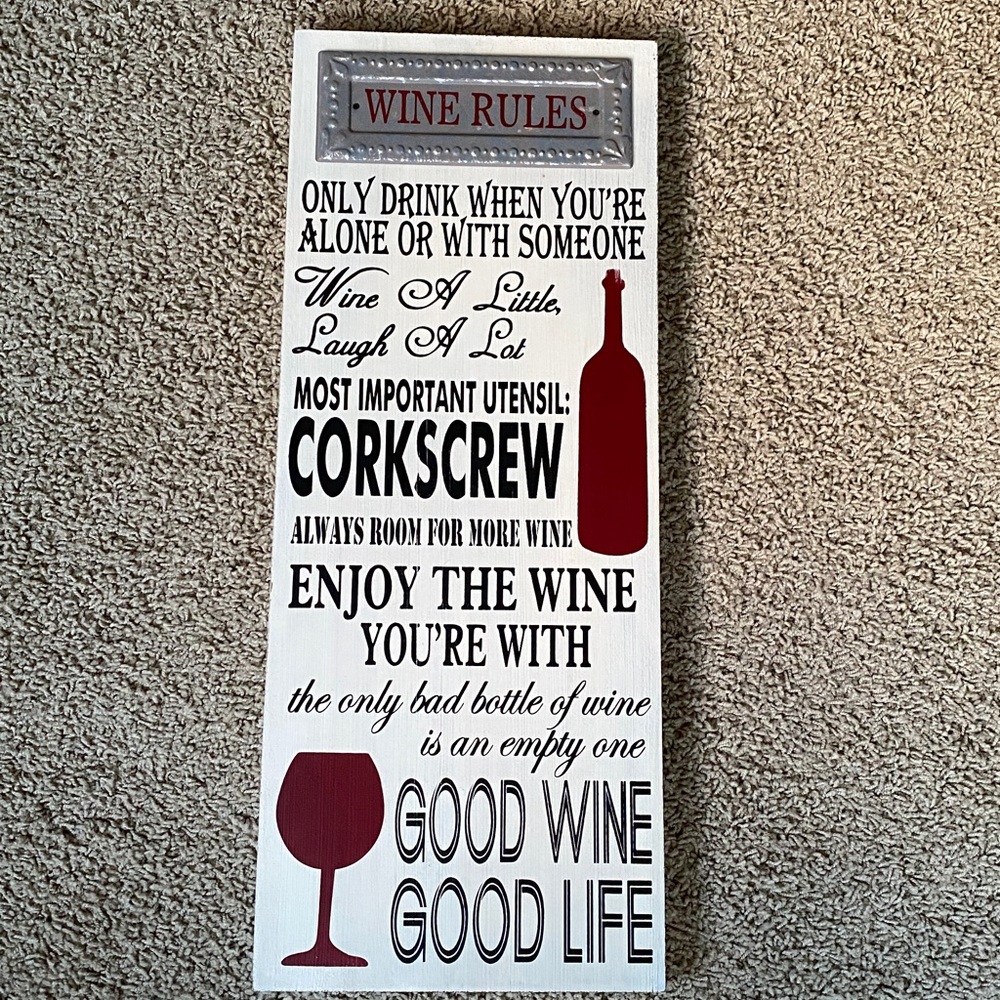 Wooden wine sign